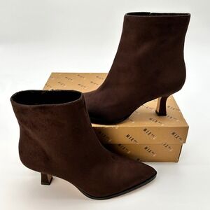 Womens Ankle Booties Mix No. 6 Vanie Size 9.5 Dark Chocolate Brown Side Zip NEW
